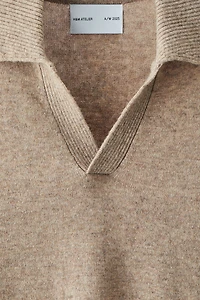Wool-Blend Polo Sweater