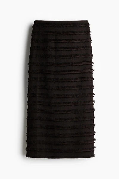 Jupe midi à franges
