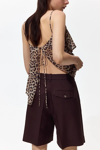 Short chic en lin mélangé