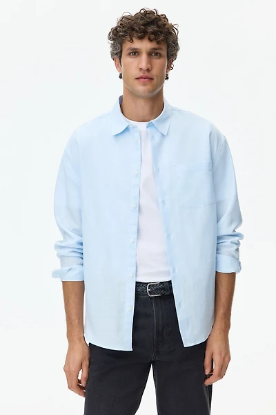 Relaxed-Fit Linen-Blend Shirt