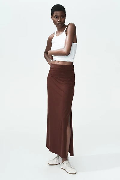 Cotton Skirt with Foldover Waist