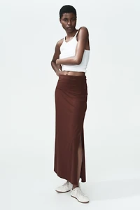 Cotton Skirt with Foldover Waist