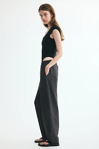 Pantalon tonneau en jersey romanite