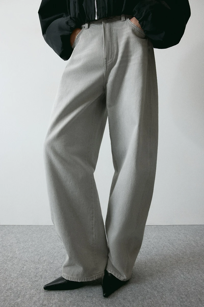Barrel Leg High Waist Jeans
