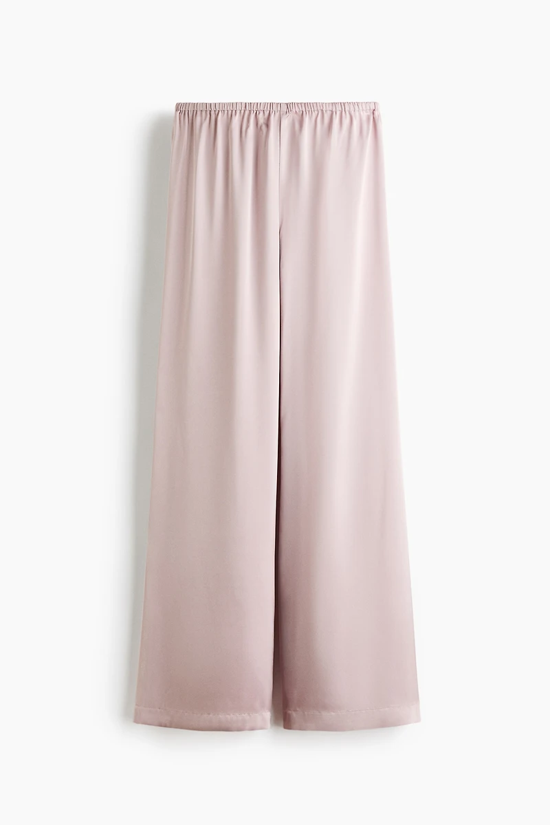 Wide-Leg Satin Pants