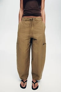 Tie-Belt Cargo Pants