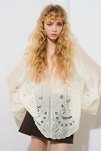 Blouse with Eyelet Embroidery