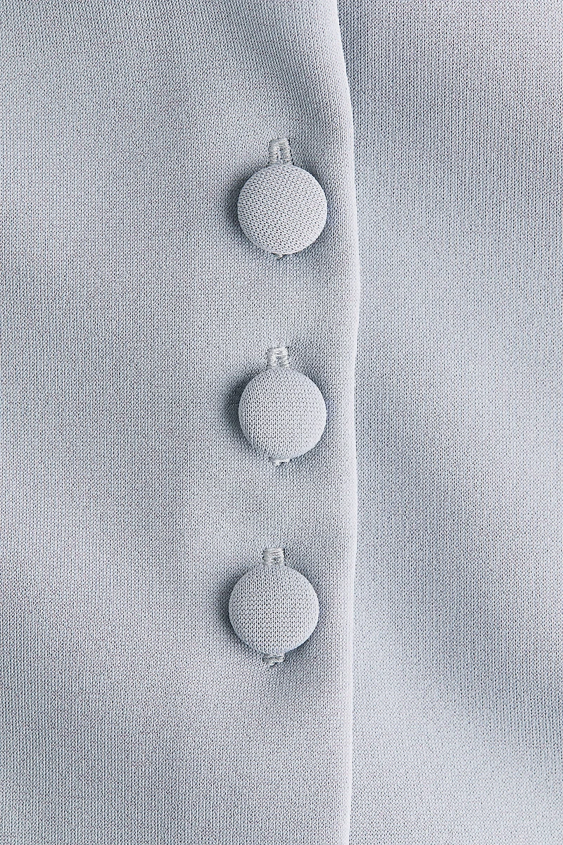 Button-Front Peplum Top