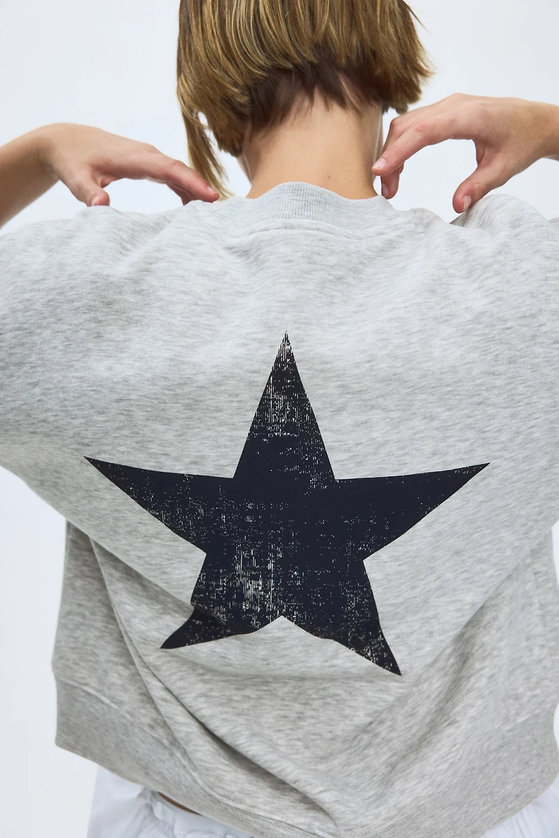 Sweatshirt with Printed Motif