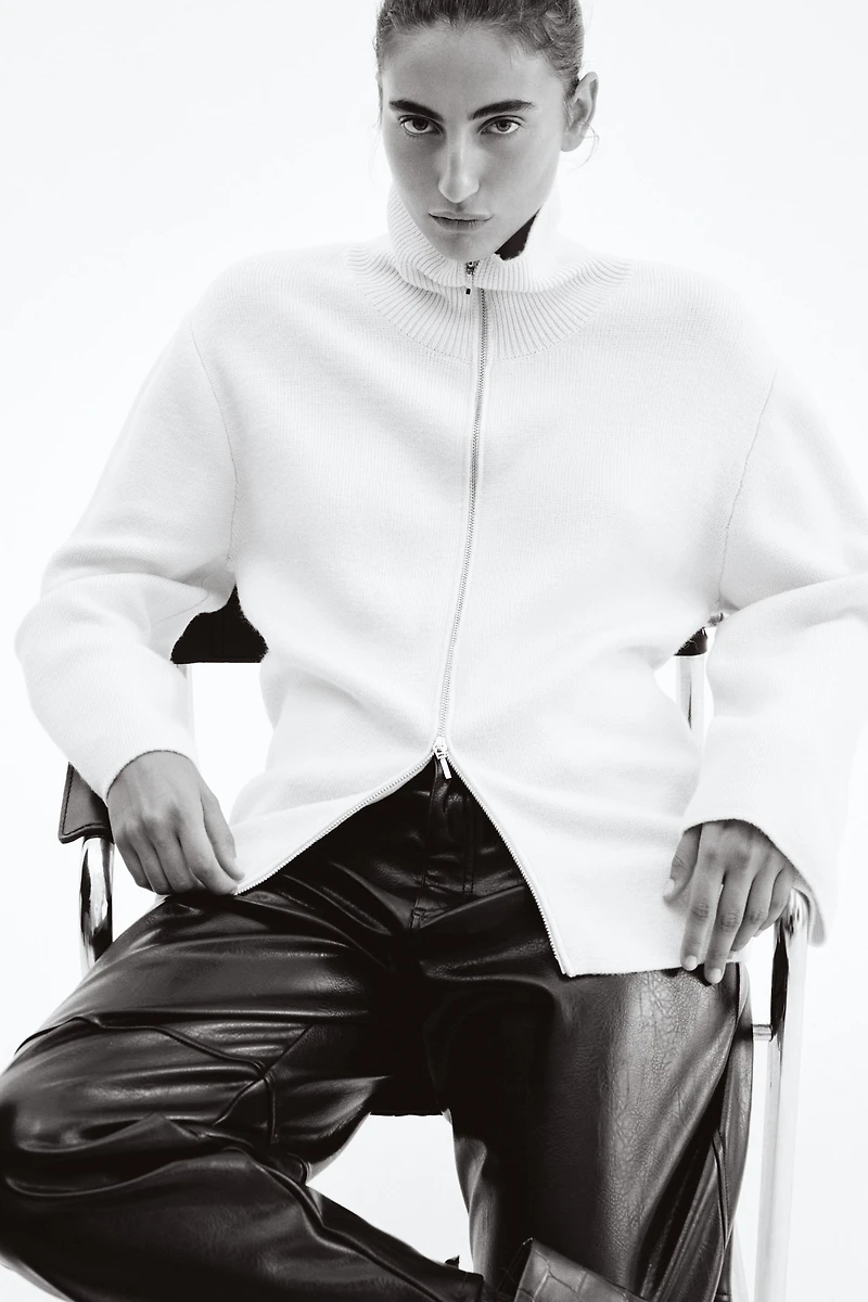 Chandail à fermeture éclair en laine