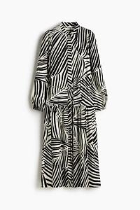 Long Puff-Sleeved Dress