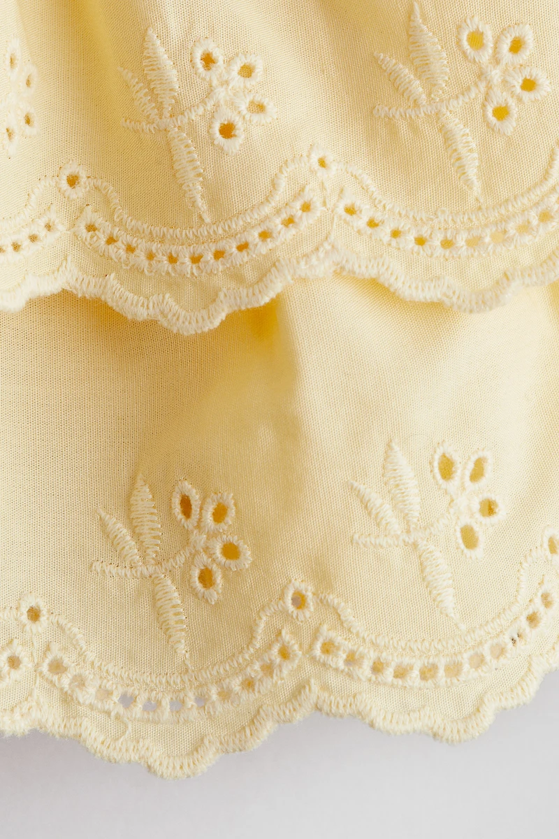 Flounced Cotton Romper Suit
