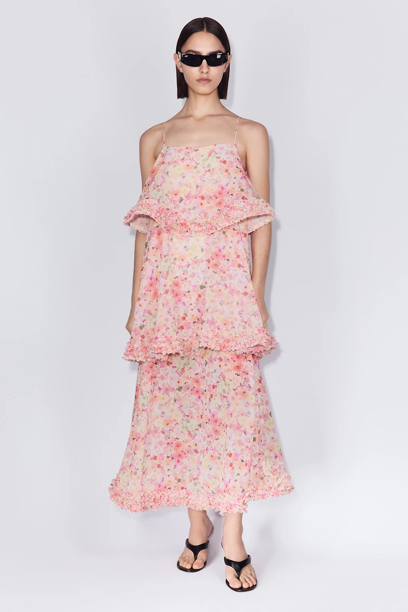 Ruffle-Detail Tiered Dress
