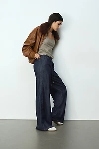 Pantalon en denim avec cordon de serrage