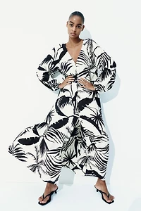 Tie-belt Crêpe Dress
