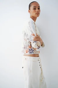 Quilted Linen-Blend Jacket