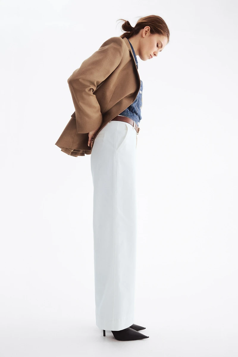 Wide Belted Twill Pants