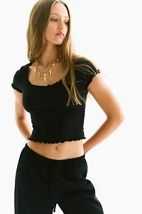 Lace-Trimmed Top