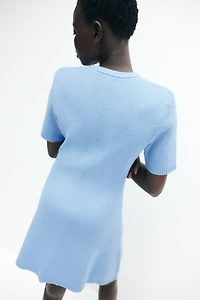 Rib-knit Button-front Dress