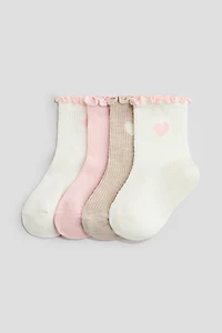 Lot de 4 paires chaussettes à bord surjeté