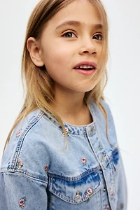 Embroidered-Detail Denim Jacket