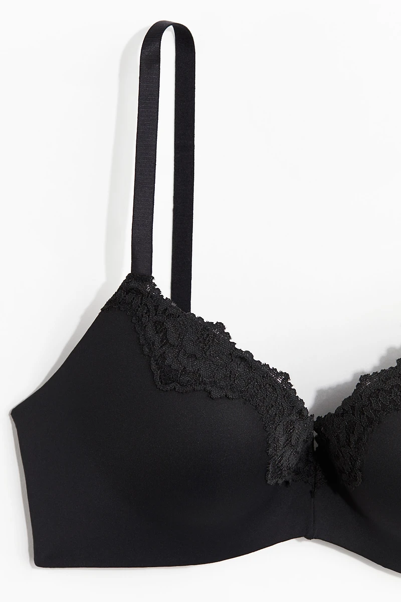 Microfiber and Lace Push-Up Bra