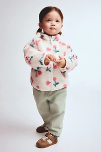 Printed Teddy Fleece Jacket