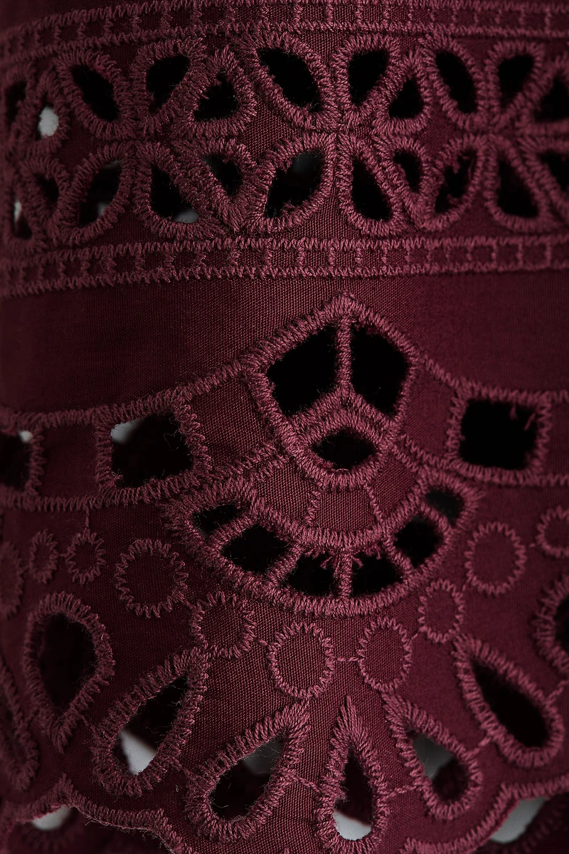 MAMA Shorts with Eyelet Embroidery