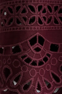 MAMA Shorts with Eyelet Embroidery
