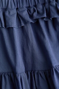 Flounced Cotton Dress