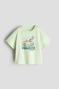Cotton T-Shirt with Printed Motif