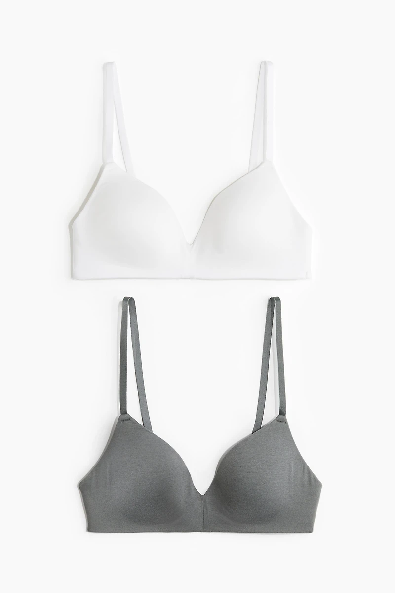 2-pack Padded Soft-cup Cotton Bras