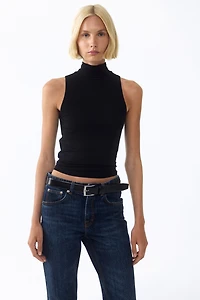 Ribbed turtleneck top