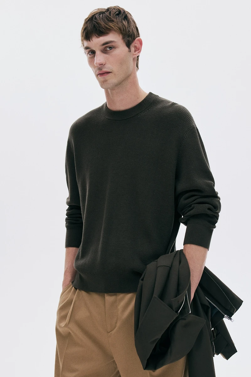 Regular-Fit Rib-Knit Sweater