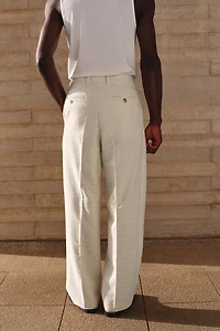 Loose-Fit Linen-Blend Suit Pants