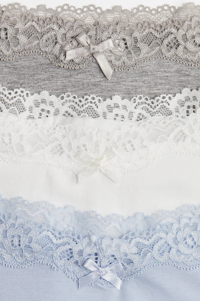 5-pack Cotton and Lace Brazilian Briefs