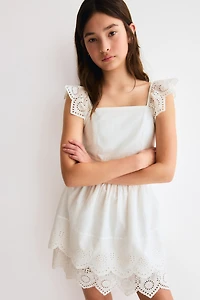 Dress with Eyelet Embroidery