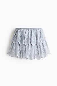 Embroidered Tiered Skirt