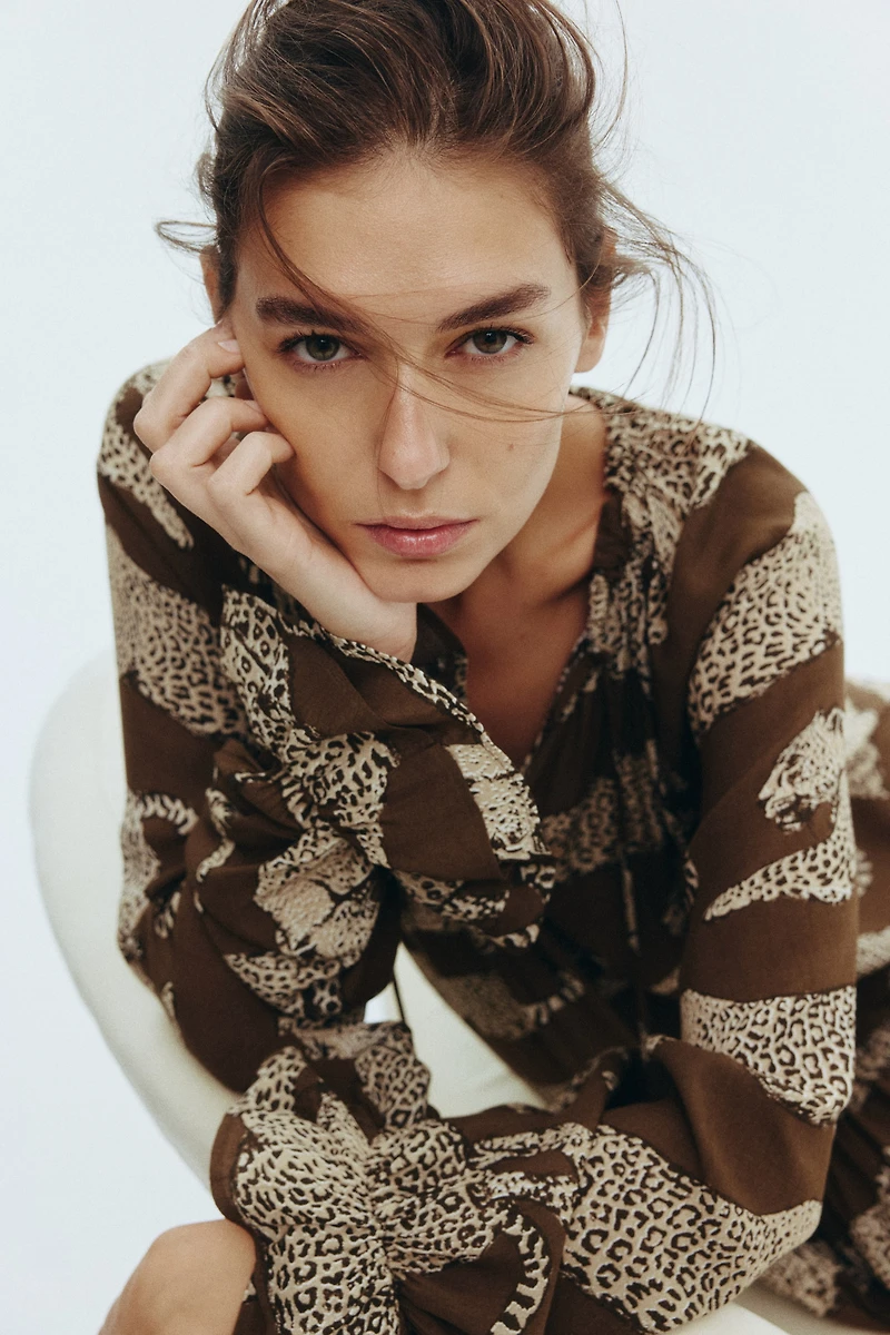 Ruffle-Sleeved Dress