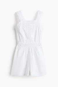 Lace-Detail Cotton Romper