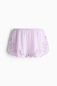 Shorts with Eyelet Embroidery