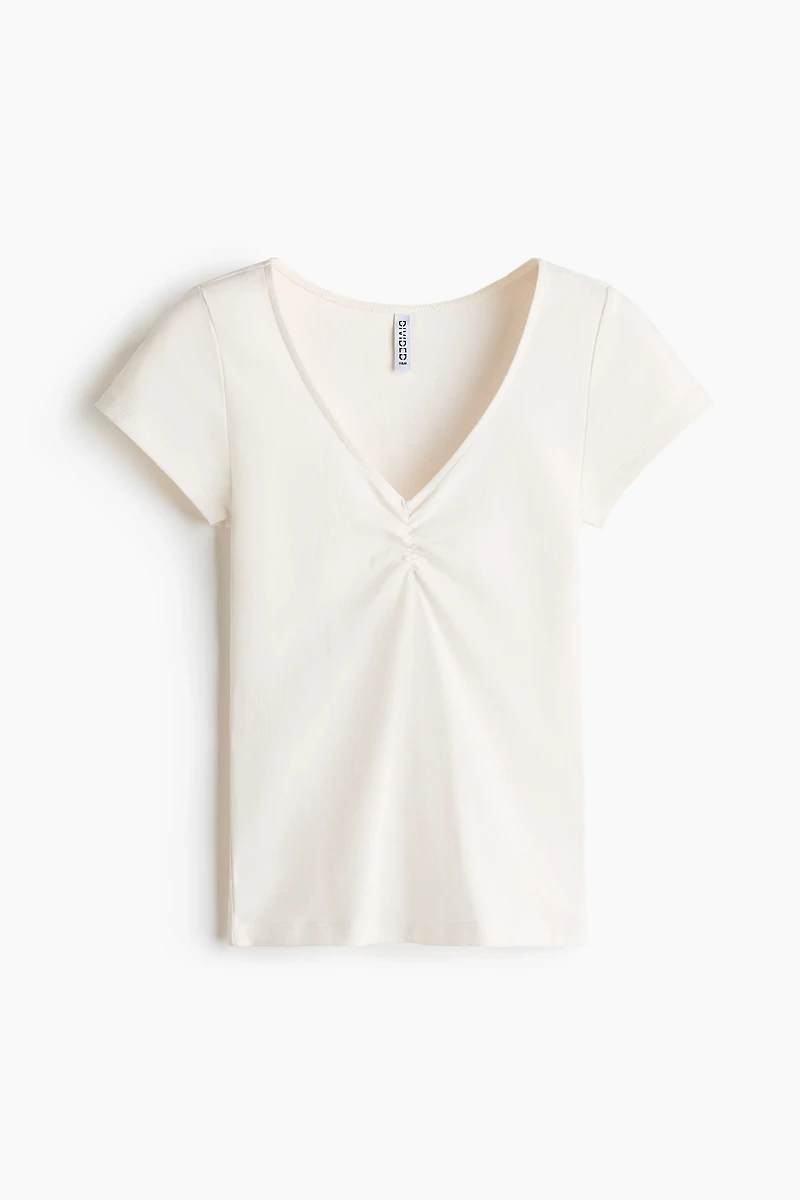 Ribbed V-Neck Top