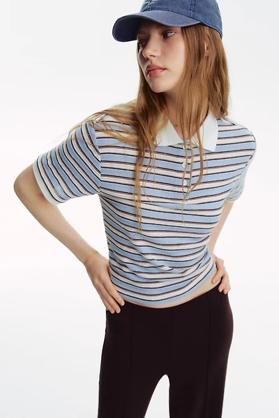 Fine-Knit Polo Shirt