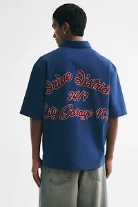 Relaxed-Fit Embroidered-Motif Cotton Shirt
