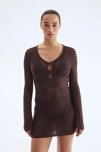 Pointelle-Knit Dress