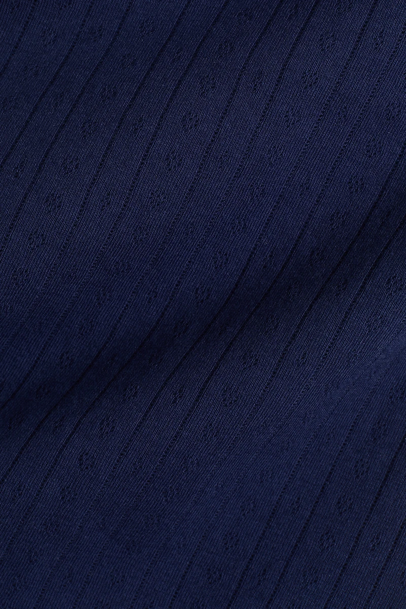 Pointelle-Knit Cotton Top