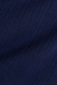 Pointelle-Knit Cotton Top