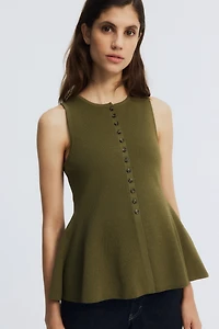 MAMA Rib-Knit Peplum Vest