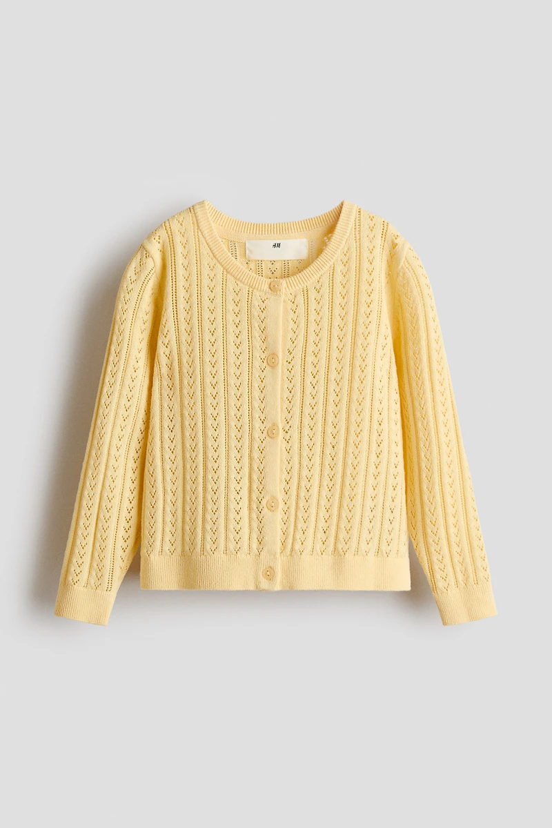 Pointelle-Knit Cotton Cardigan