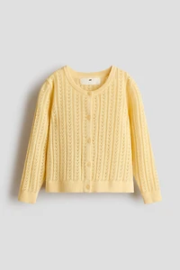Pointelle-Knit Cotton Cardigan